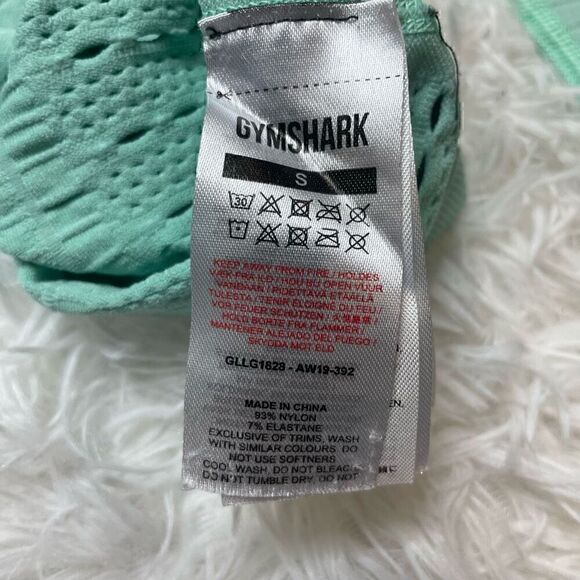 Gymshark Leggings Energy Seamless Capri Size Small Aqua Blue Cutouts - Picture 7 of 13